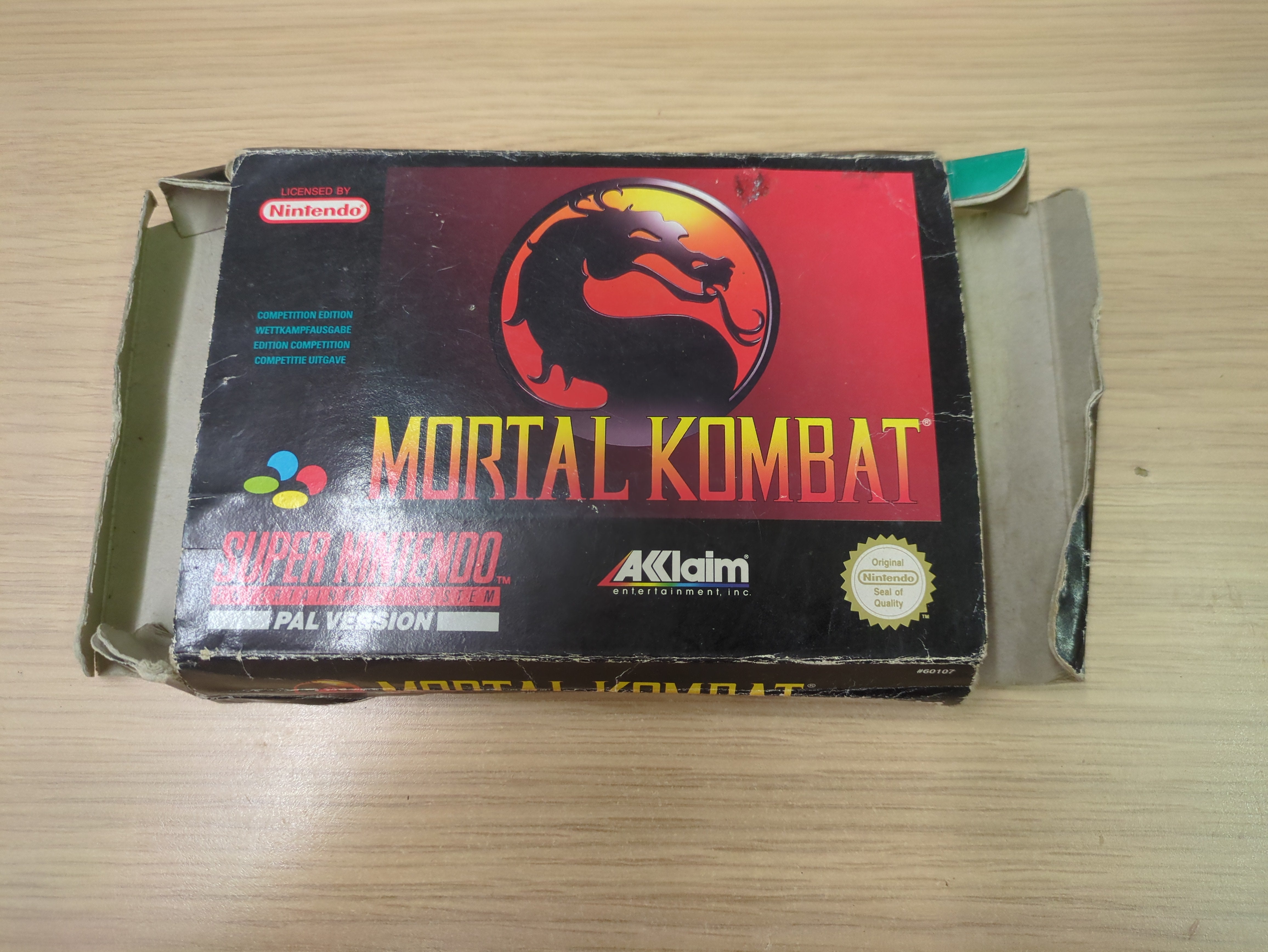 Mortal Kombat Super Nintendo SNES game Mortal Kombat Super Nintendo SNES game